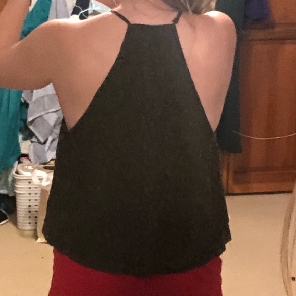 Paper Crane Olive / Army Green Lace Tank Top S - Picture 3 of 7